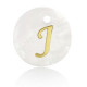 Shell pendant 15mm letter J Gold-White